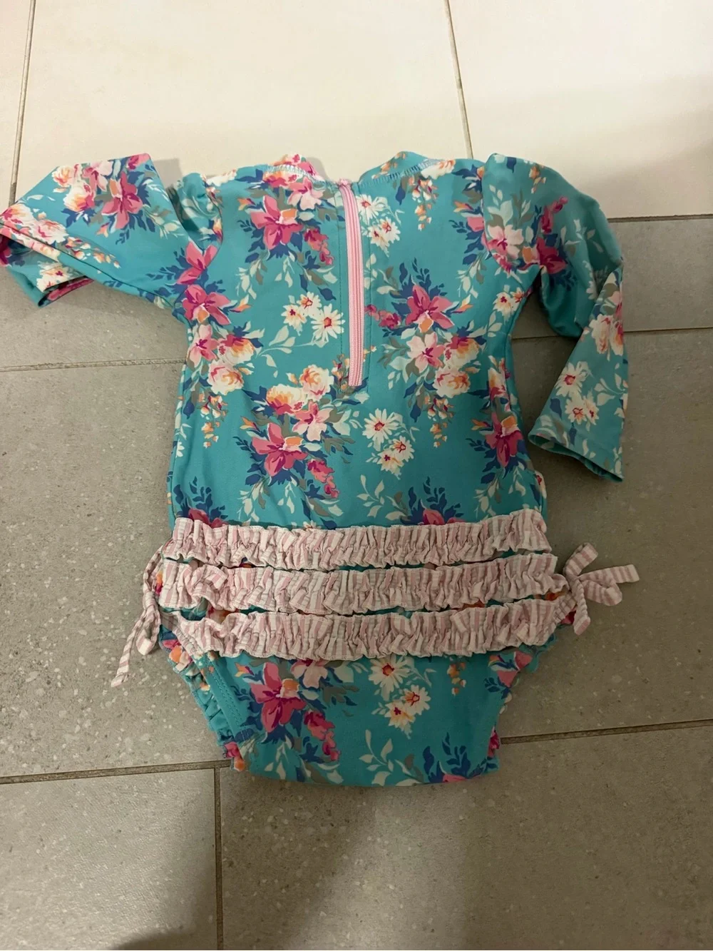 Ruffle butts floral one piece